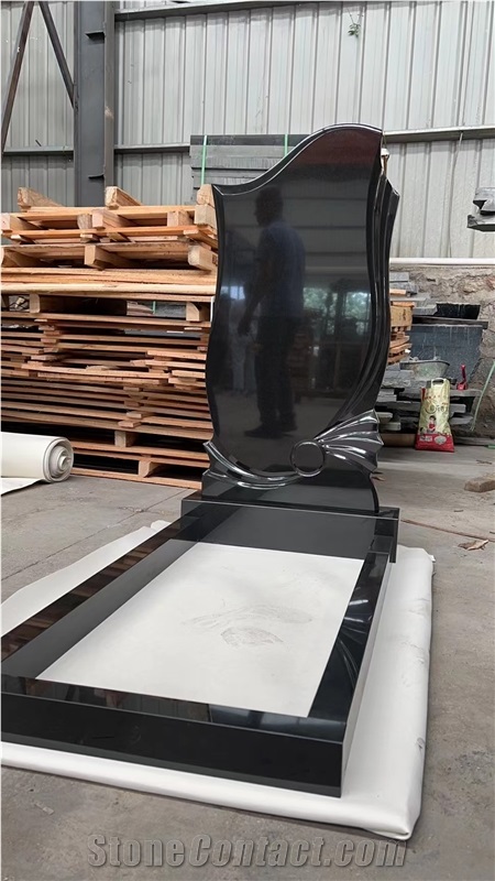 New Shanxi Black Granite Monument Russia Upright Stela Base