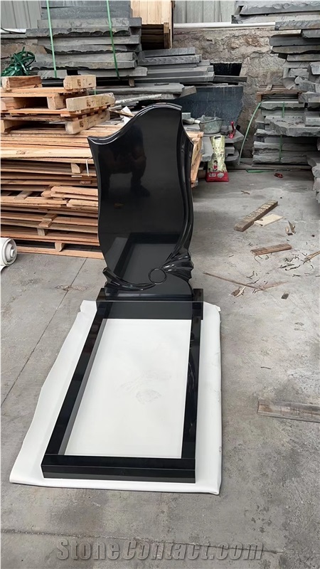 New Shanxi Black Granite Monument Russia Upright Stela Base