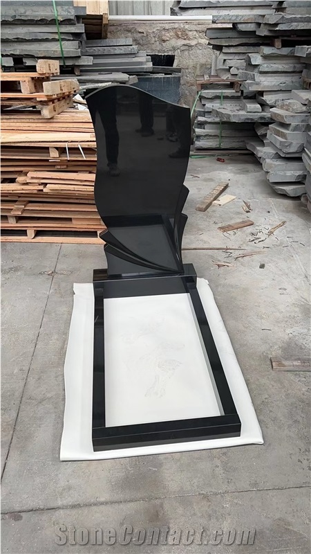 New Shanxi Black Granite Monument Russia Upright Stela Base