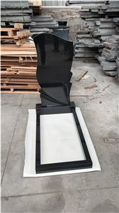 New Shanxi Black Granite Monument Russia Upright Stela Base