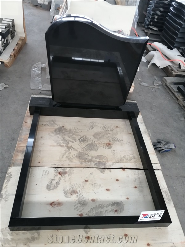 New Shanxi Black Granite Monument Russia Upright Stela Base
