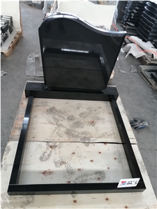 New Shanxi Black Granite Monument Russia Upright Stela Base