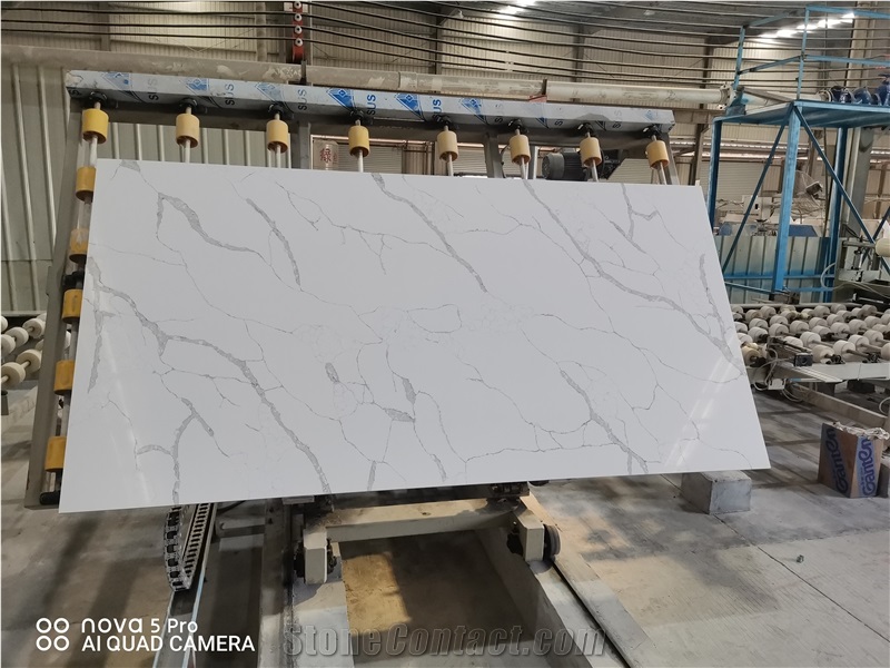 Calacatta White  Artificial Quartz Big Slab Tile Top Quality