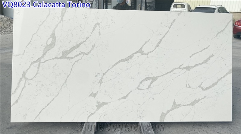 Calacatta White  Artificial Quartz Big Slab Tile Top Quality