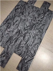 China Natural Split Face Black Stone Slate Wall Panel Tiles