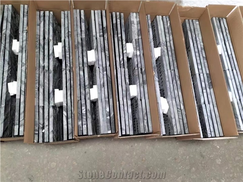 China Natural Split Face Black Stone Slate Wall Panel Tiles