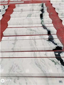 China Panda White Marble Precut Stone Stair Steps Riser