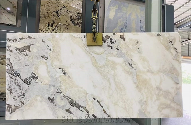 Picasso White Marble Slabs For Interior Walling And Flooring