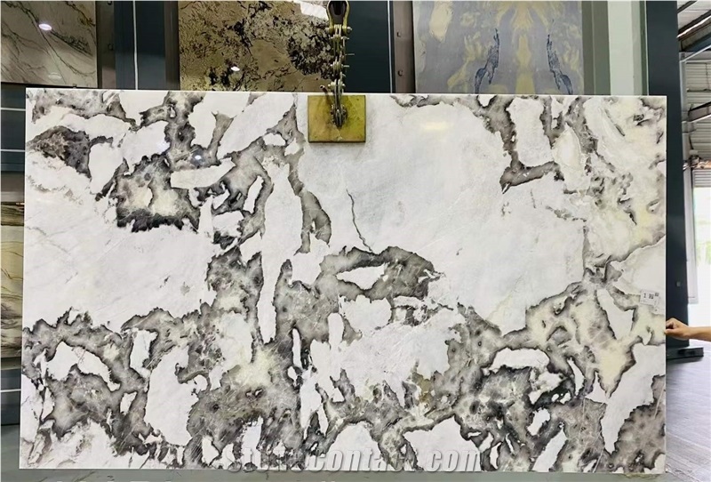 Picasso White Marble Slabs For Interior Walling And Flooring