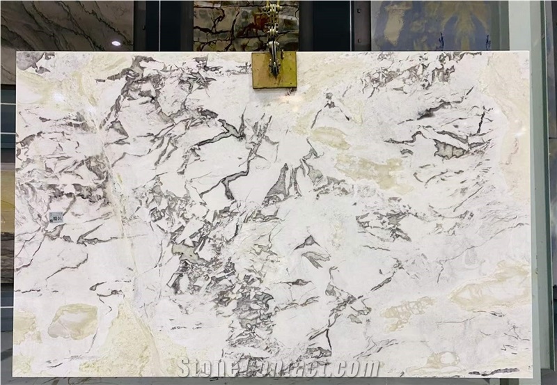 Picasso White Marble Slabs For Interior Walling And Flooring