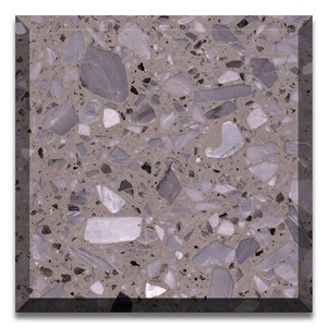 Artificial Cheap Grey Floor Texture Terrazzo Tile Slab