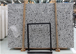 Artificial Cheap Grey Floor Texture Terrazzo Tile Slab