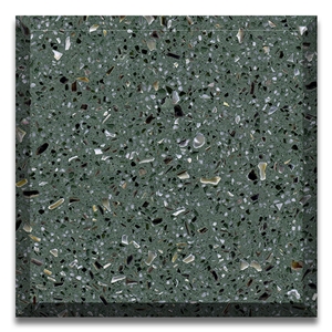 Artificial Seamless Green Tile Multi Color Terrazzo Slab