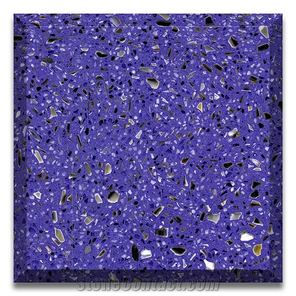 Artificial Seamless Green Tile Multi Color Terrazzo Slab