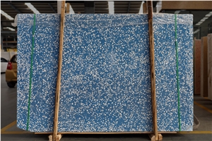 Artificial Seamless Green Tile Multi Color Terrazzo Slab