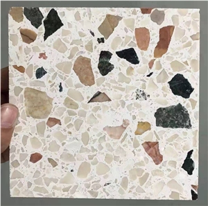 Customize Tile Floor Stone Bathroom Grey Flooring Terrazzo