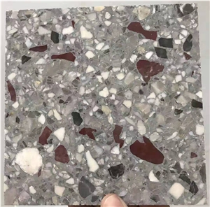 Customize Tile Floor Stone Bathroom Grey Flooring Terrazzo
