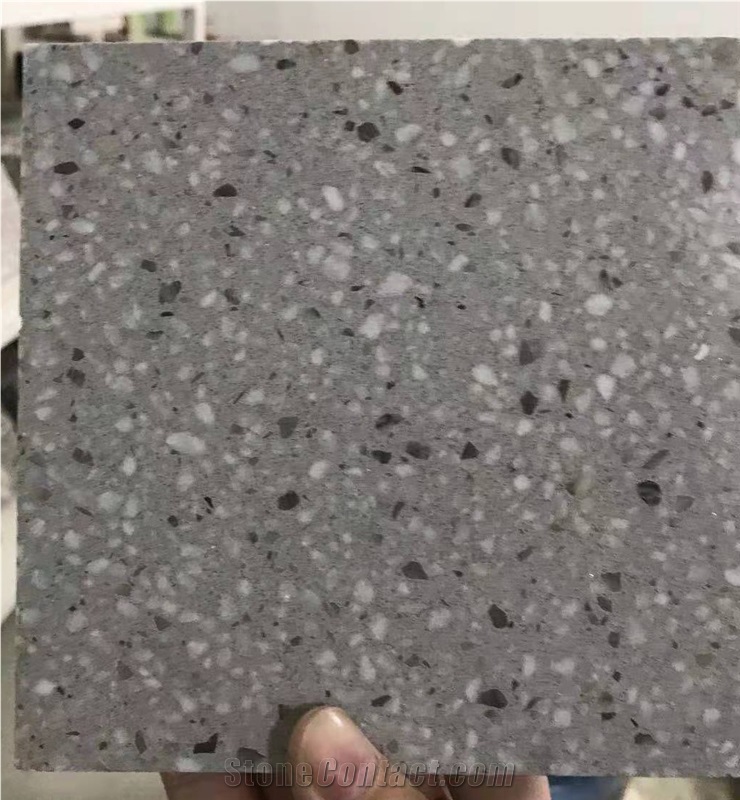 Customize Tile Floor Stone Bathroom Grey Flooring Terrazzo