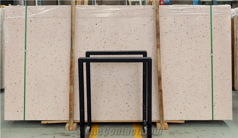 Pink Modern Or Pure Rectified Floor Terrazzo Tile Slab