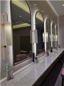 Pink Modern Or Pure Rectified Floor Terrazzo Tile Slab