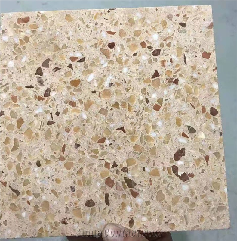 Precast Matt Polish Outdoor Indoor Cement Tile Terrazzo Slab