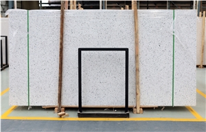 White Polish Cement Tile Geometric Kitchen Bathroom Terrazzo Slab