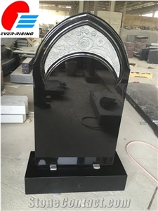Black Granite Upright Headstone To US