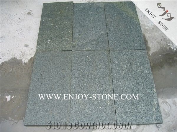 Bush Hammered G612 Zhangpu Green Granite Tiles&Slabs