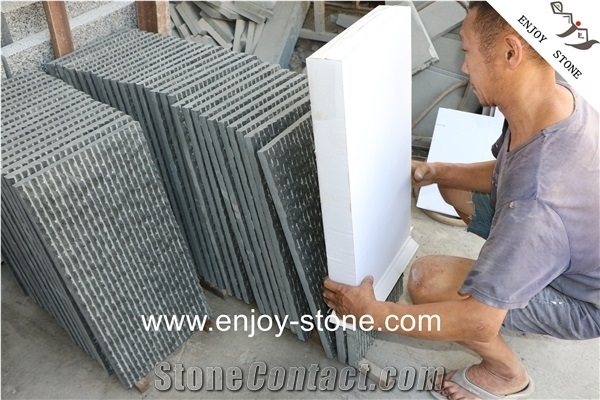 Half-Planed Mongolia Black Basalt Floor Cover Tile