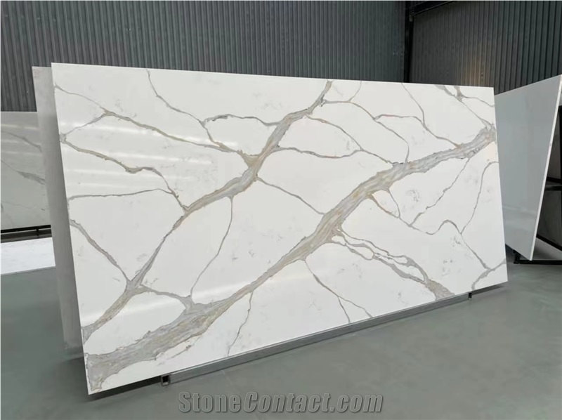 China Panda White Polished Quartz Engineered Stone Slabs