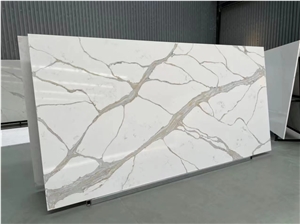 China Panda White Polished Quartz Engineered Stone Slabs