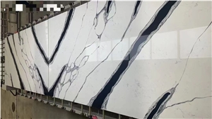 China Panda White Polished Quartz Engineered Stone Slabs