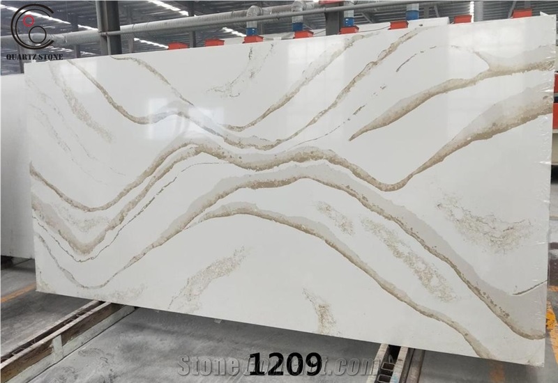 China Panda White Polished Quartz Engineered Stone Slabs