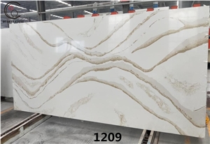 China Panda White Polished Quartz Engineered Stone Slabs