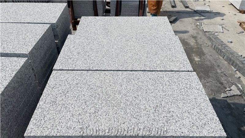 G602 Bianco Sardo Granite Tiles Bushhammered