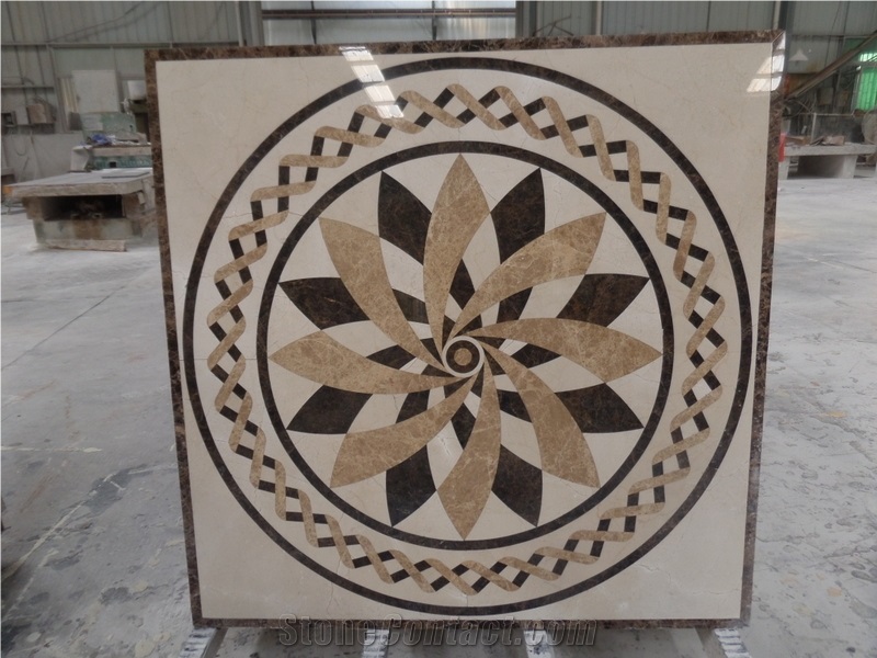 Waterjet Meddallion Marble Stone Interior Floor Tiles
