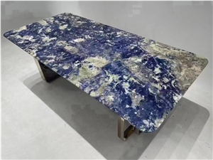 Brazil Blue Sodalite Polished Table Tops