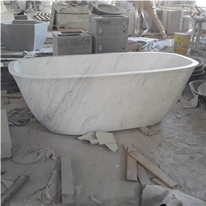 Greece Volakas White Marble Polished Hotel Bathtub