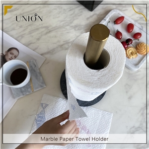 UNION DECO Marble Paper Towel Holder Stand For Home