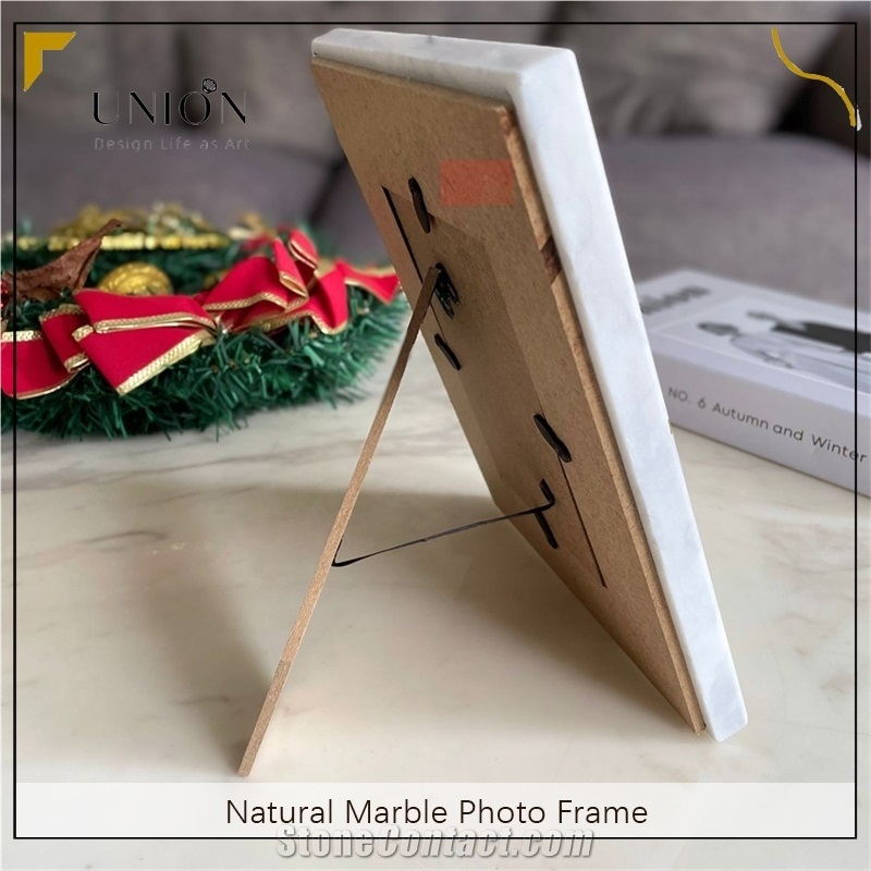 UNION DECO Marble Photo Frame With Brass For Home