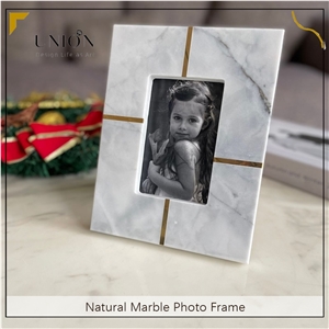 UNION DECO Marble Photo Frame With Brass For Home