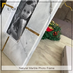 UNION DECO Marble Photo Frame With Brass For Home