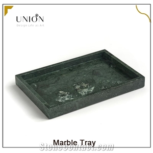 UNION DECO Natural Dark Green Marble Storage Vanity Tray
