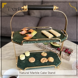 UNION DECO Natural Marble Cake Display Tray Cake Stand