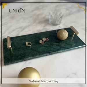 UNION DECO Small Green Marble Serving Food Tray