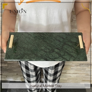 UNION DECO Small Green Marble Serving Food Tray