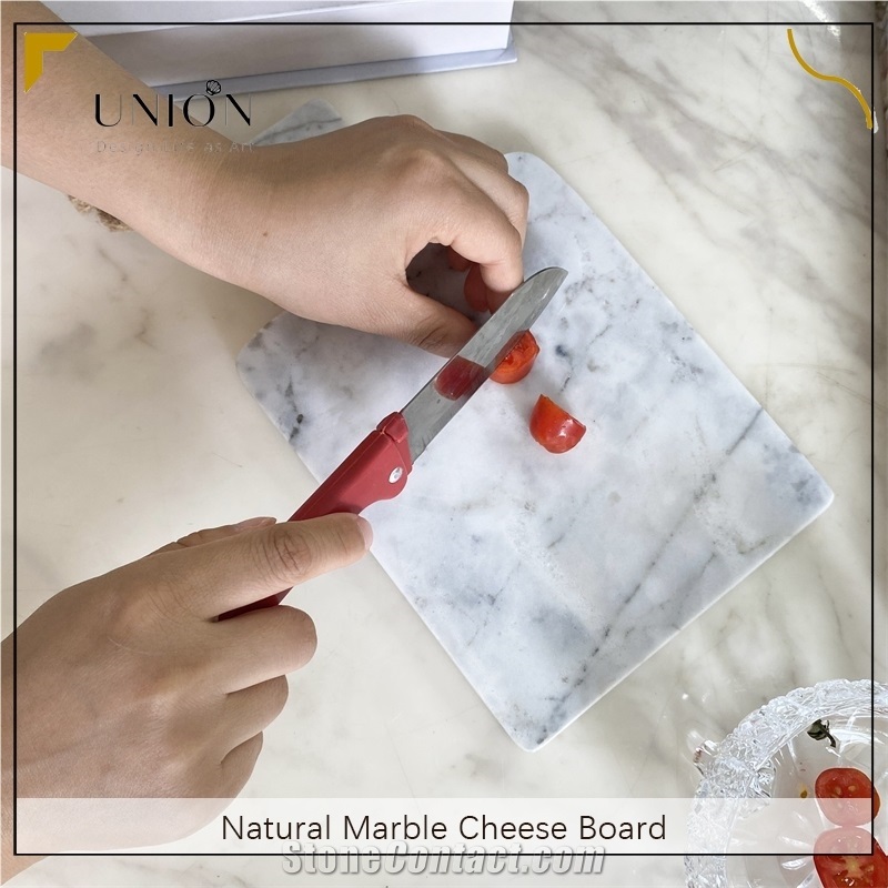 UNION DECO White Marble Cutting Board And Serving Tray