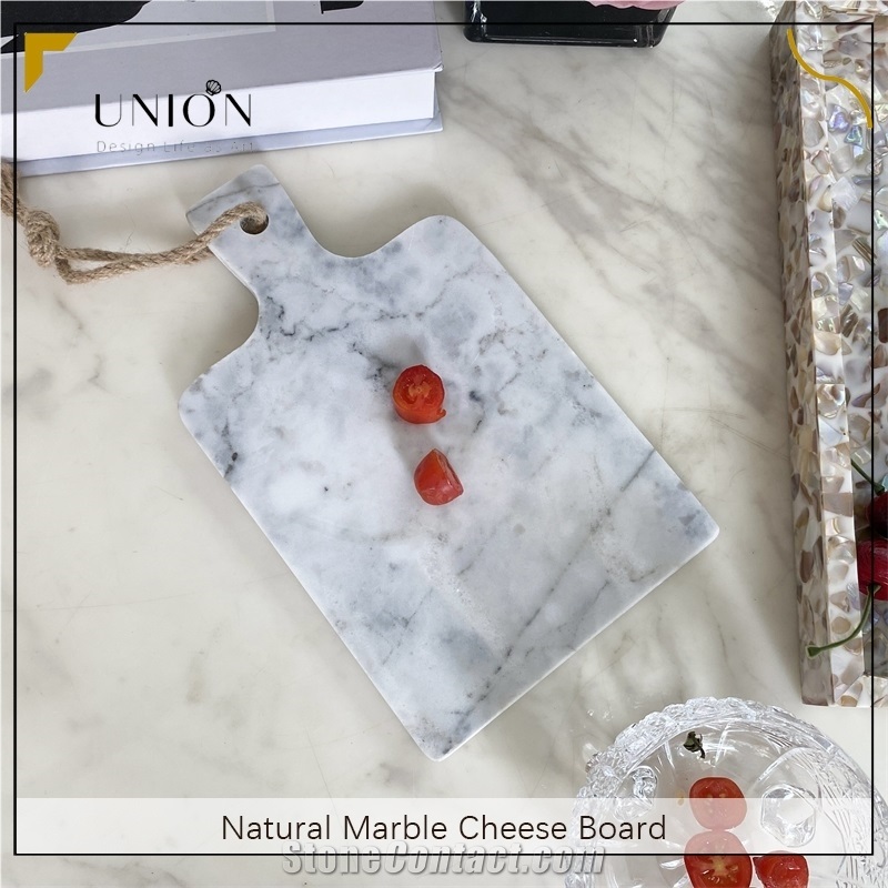 UNION DECO White Marble Cutting Board And Serving Tray