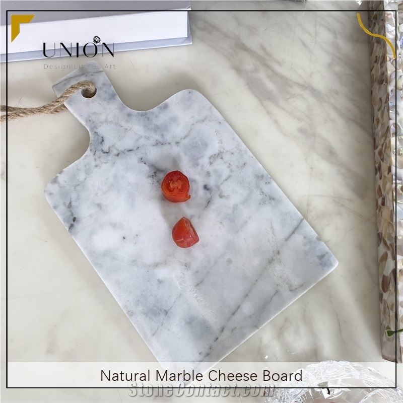 UNION DECO White Marble Cutting Board And Serving Tray