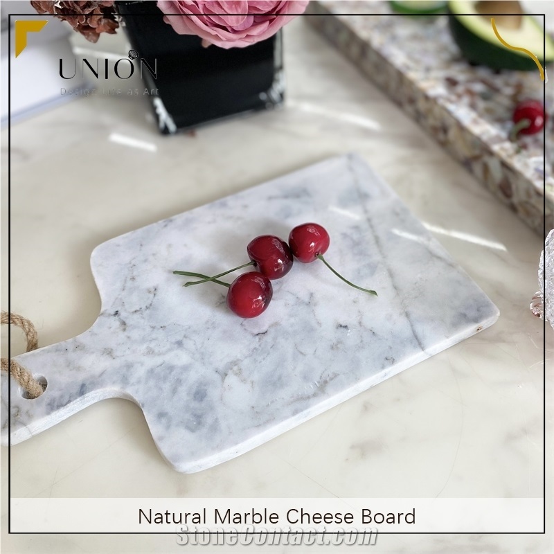 UNION DECO White Marble Cutting Board And Serving Tray